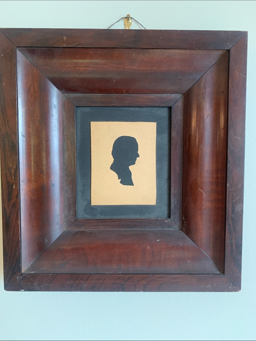 Framed Silhouette Wall Art in Dark Brown, Antique Frame